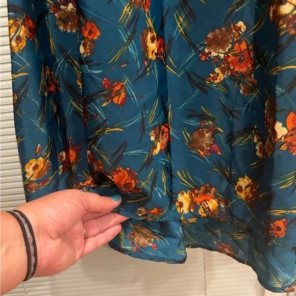 Xhilaration High-low dress size Medium in Beautiful Teal & Orange Fall Colors - Picture 5 of 8